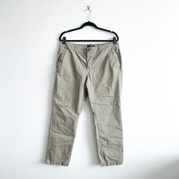 Banana Republic Womens Casual Pants Girlfriend Fit Light Olive Green Size 14 - Picture 2 of 9
